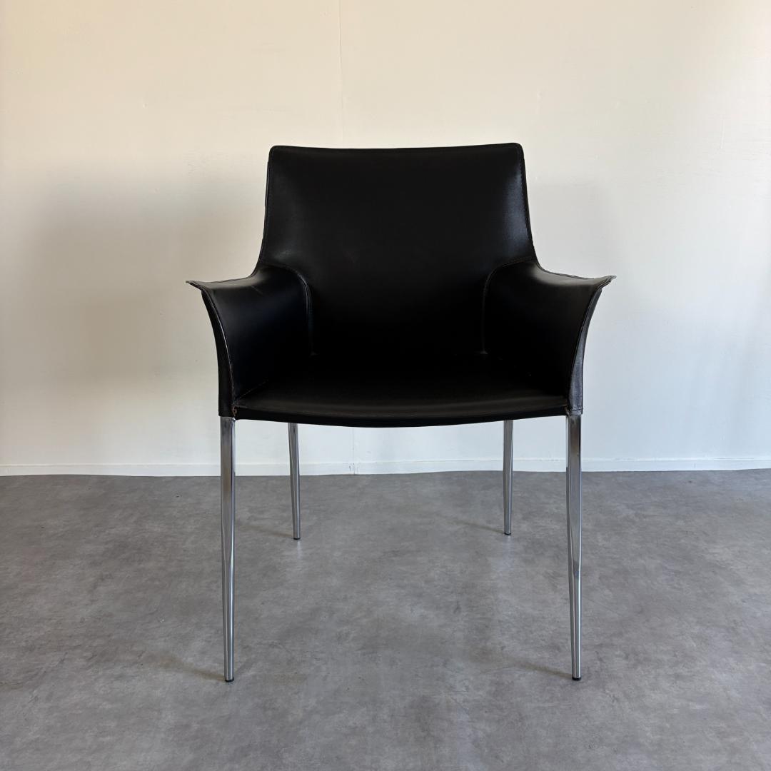 コルター レザー ダイニング アームチェア 総革