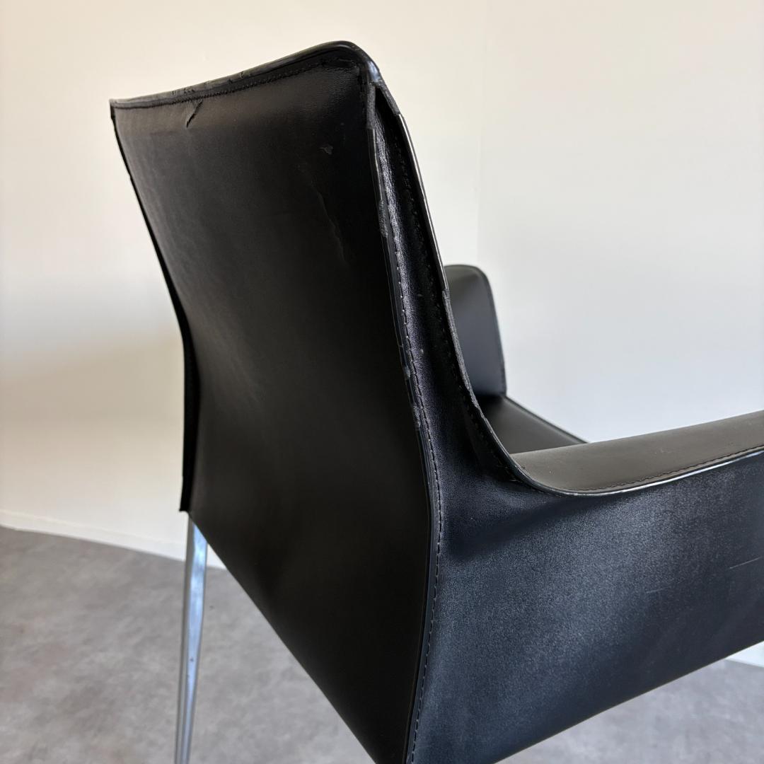 コルター レザー ダイニング アームチェア 総革