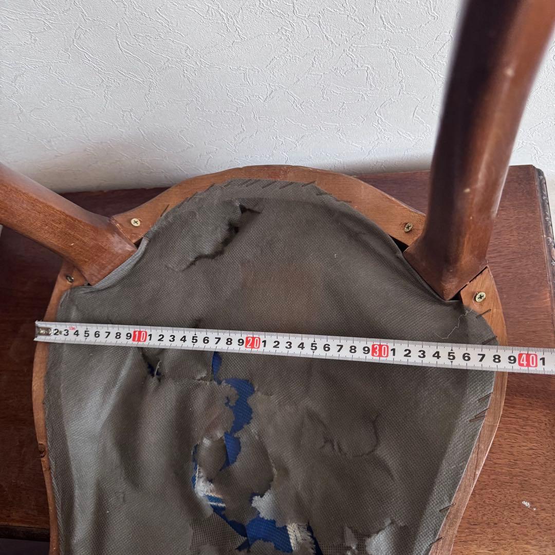 アンティークチェア　ベロア　レッド　ピンク　ウッド　ミッドセンチュリー