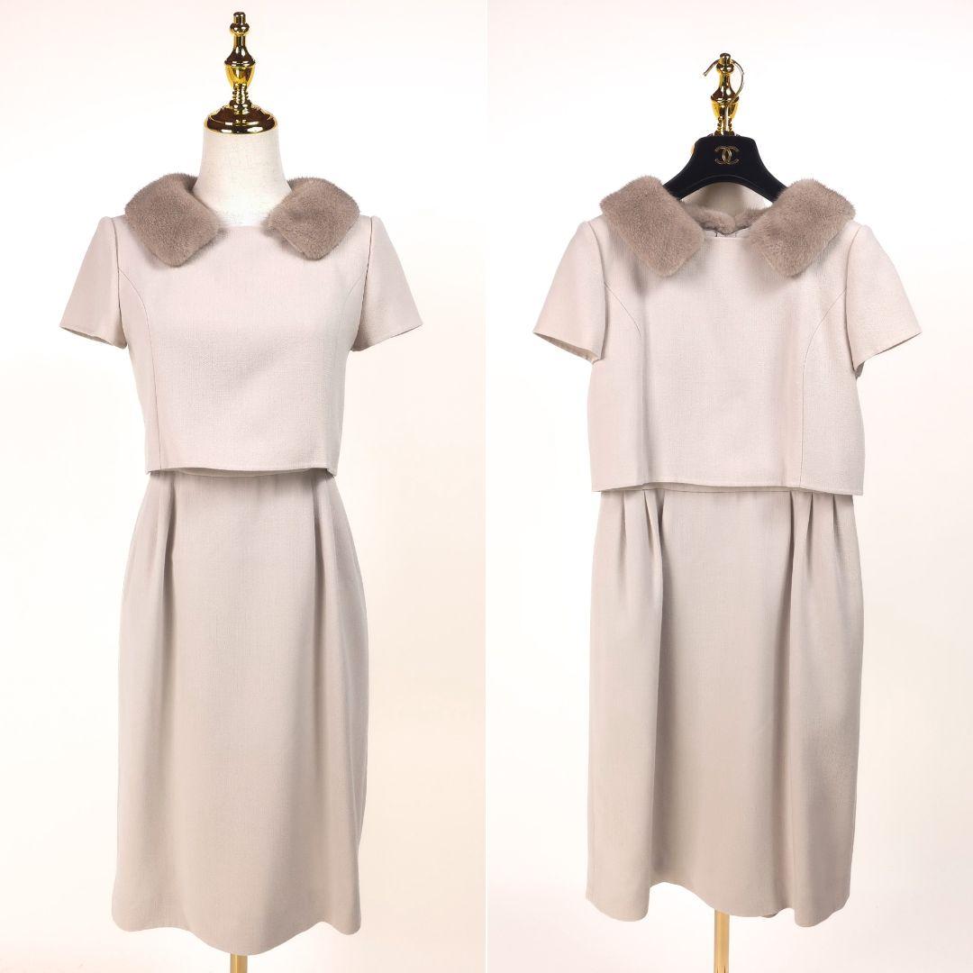 【極美品】フォクシー ミンク ファー 2WAY ワンピース ピンク 38