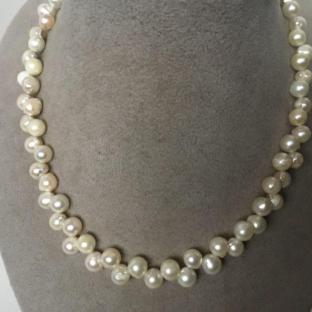 【あこや本真珠★バロック★シルバー★パールネックレス★ハンドメイドネックレス】