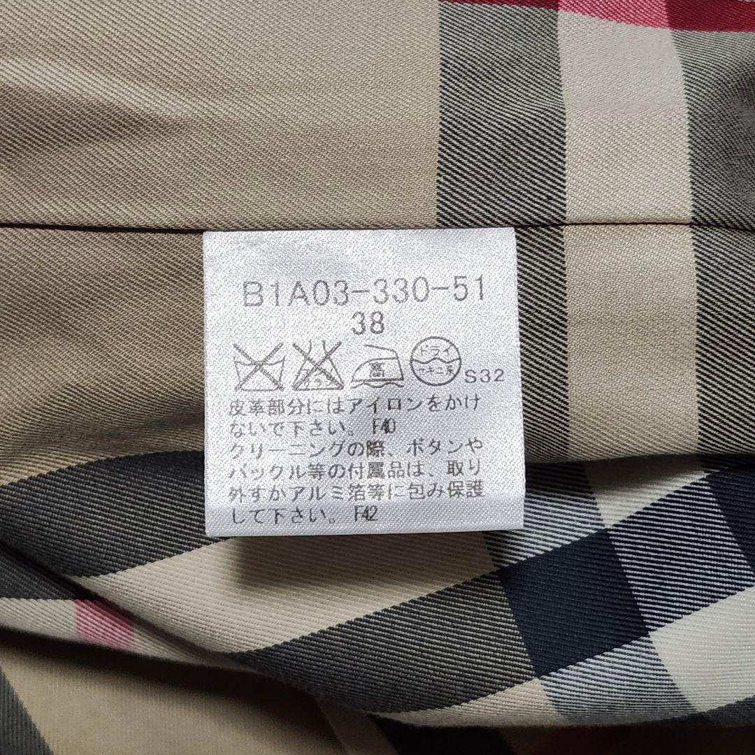 バーバリーロンドン　トレンチコート　シングル　メガチェック　38　ベージュ