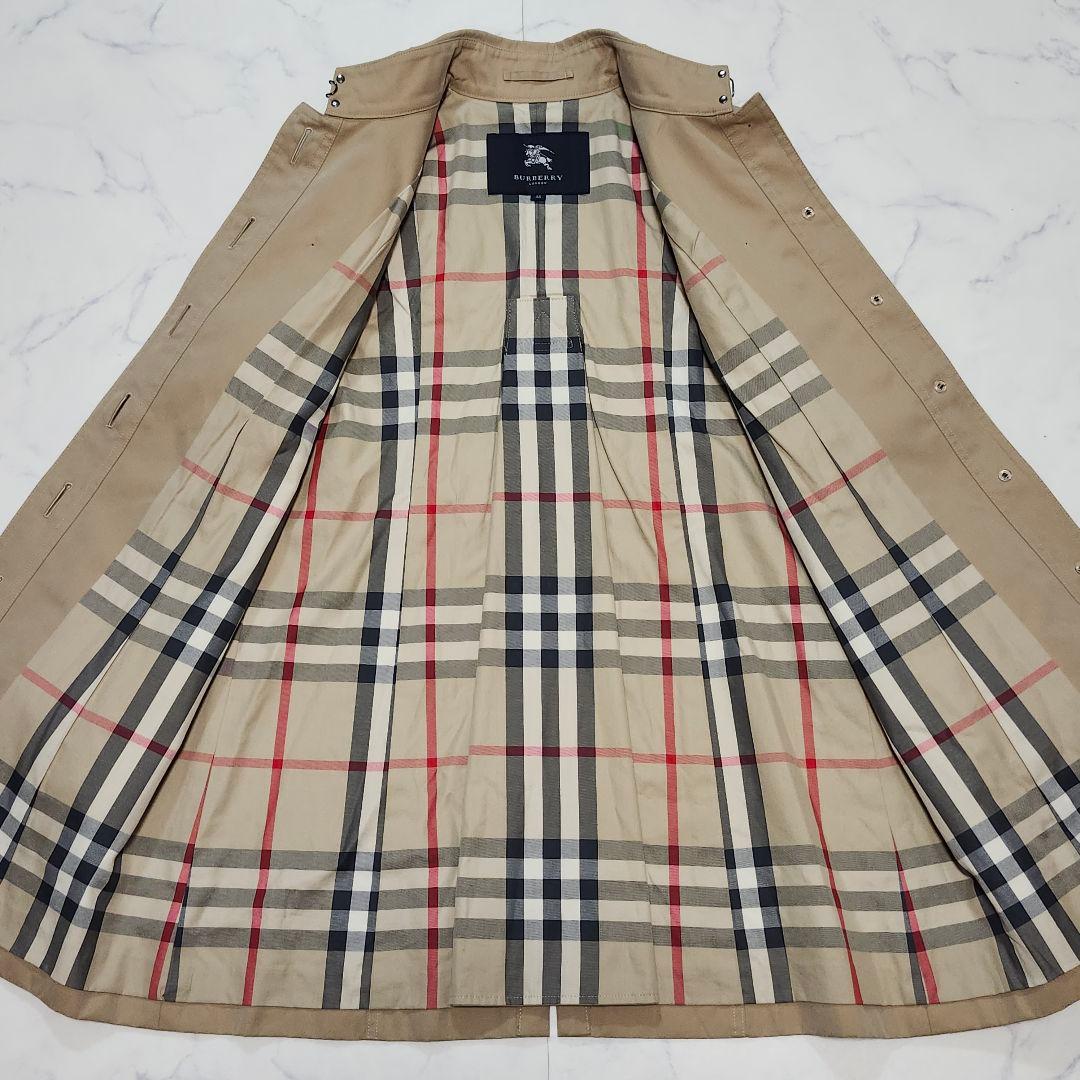 バーバリーロンドン　トレンチコート　シングル　メガチェック　38　ベージュ