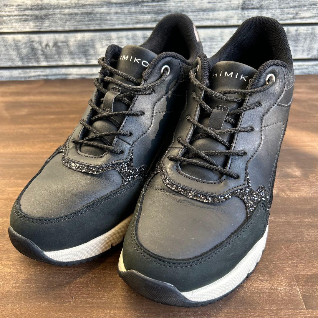 美品　HIMIKO Lite 卑弥呼 美脚ヒールアップ　24.5 ブラック ラメ