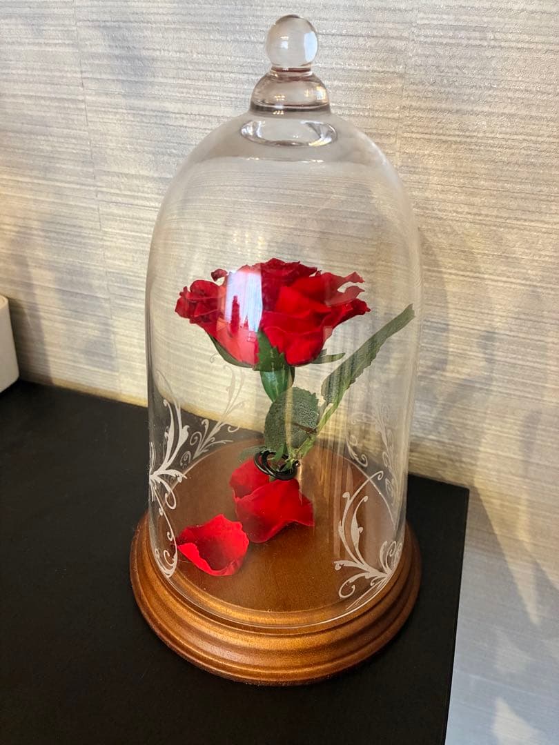 赤いバラのプリザーブドフラワー ガラスドーム
