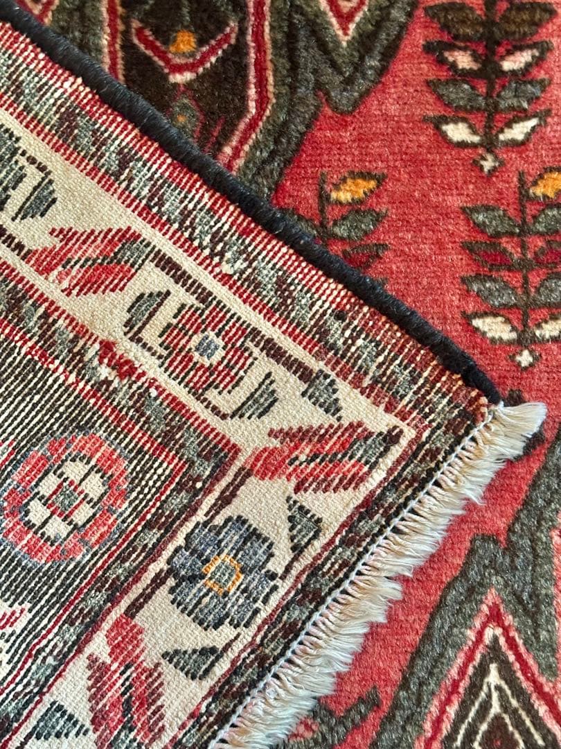 トライバルラグ　ヴィンテージラグ　ペルシャ絨毯　マズラガン　ハマダン　美品