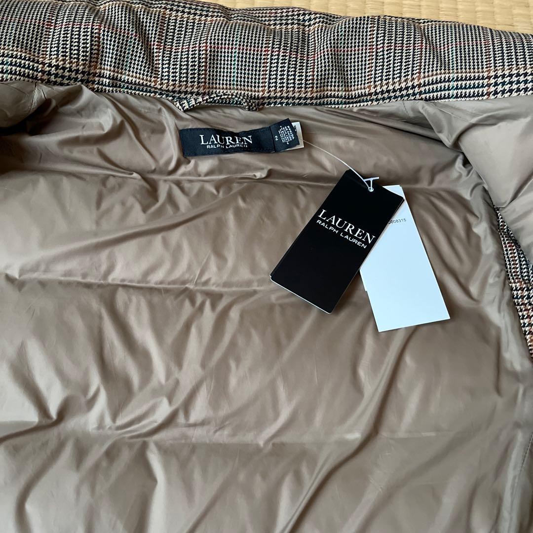 専用❗️新品未使用LAURENグレンチェックキルテッドツイードダウンベスト