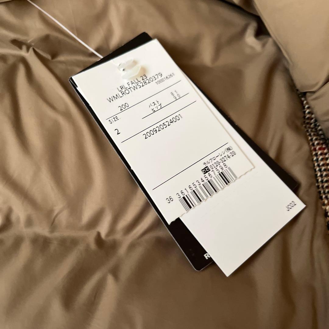 専用❗️新品未使用LAURENグレンチェックキルテッドツイードダウンベスト