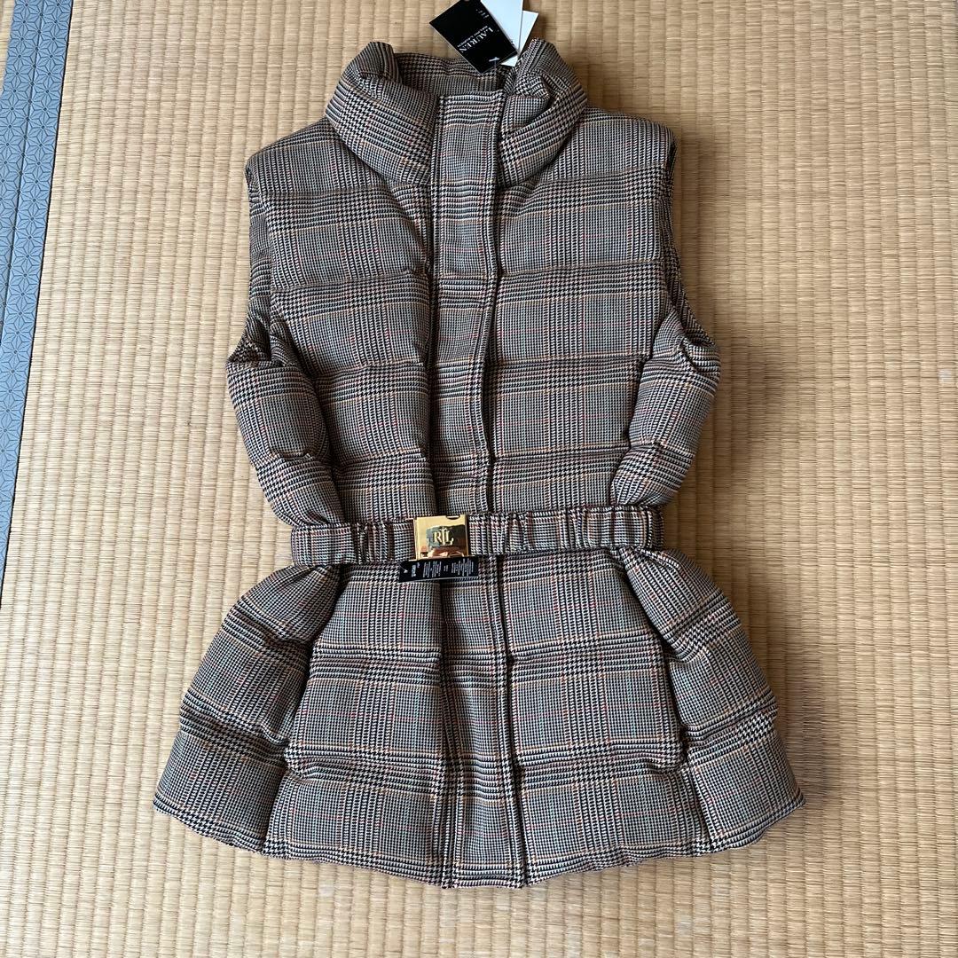 専用❗️新品未使用LAURENグレンチェックキルテッドツイードダウンベスト
