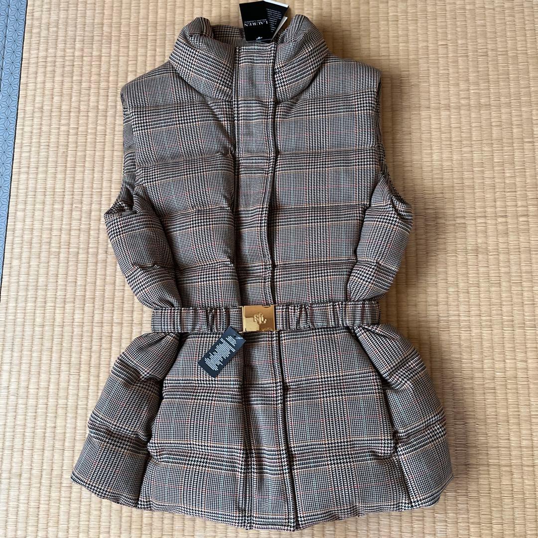 専用❗️新品未使用LAURENグレンチェックキルテッドツイードダウンベスト