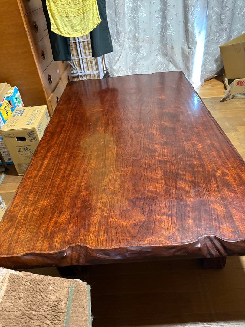 花梨 無垢 一枚板 座卓 幅151cm 高級 和モダン ローテーブル 送料込み