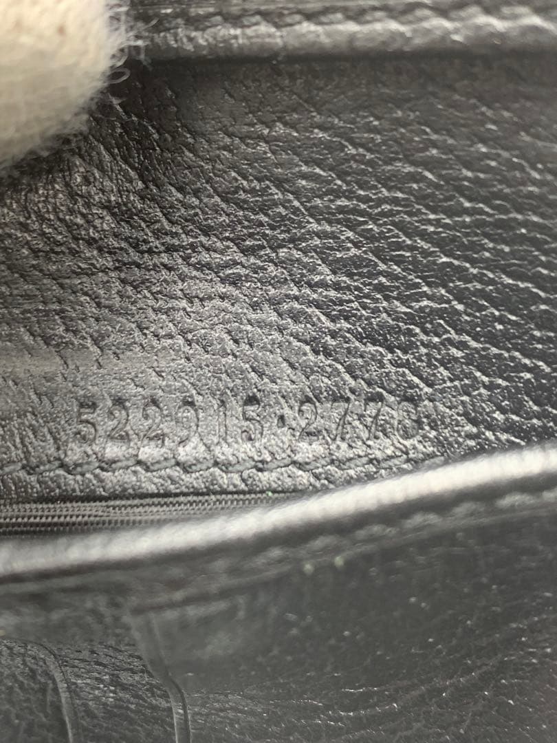 GUCCI グッチ 二つ折り財布 アニマリエ ビー 蜂 ハチ レザー ブラック