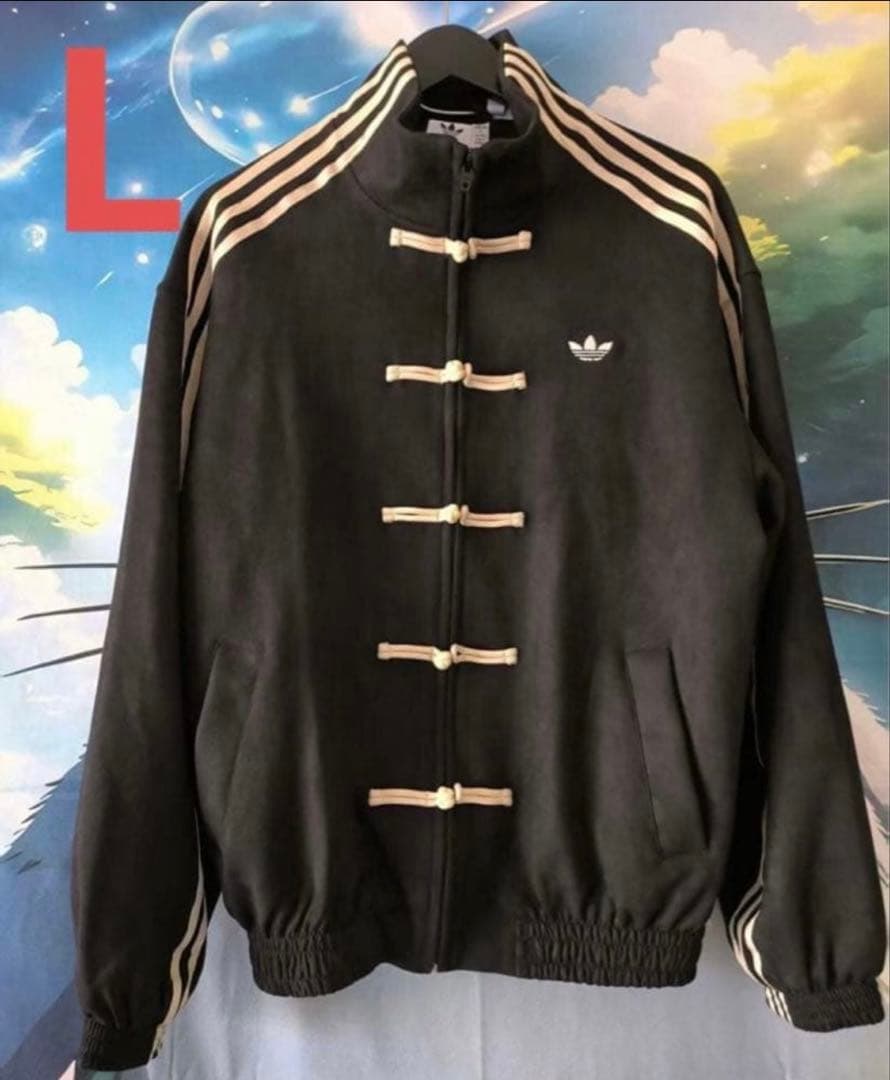 L 黒　adidas originals スエード トラックジャケット