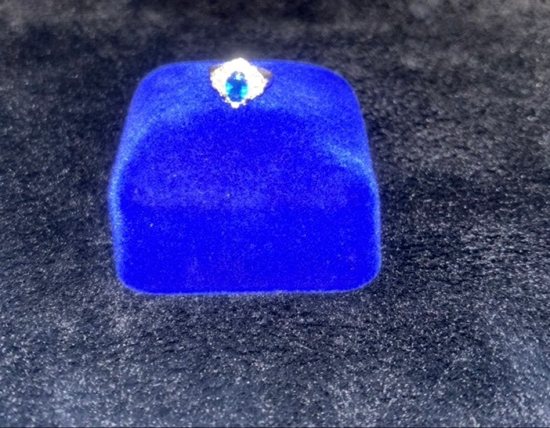 K14 ブルーストーン リング メレダイヤモンド付 ゴールド 指輪 オーバル