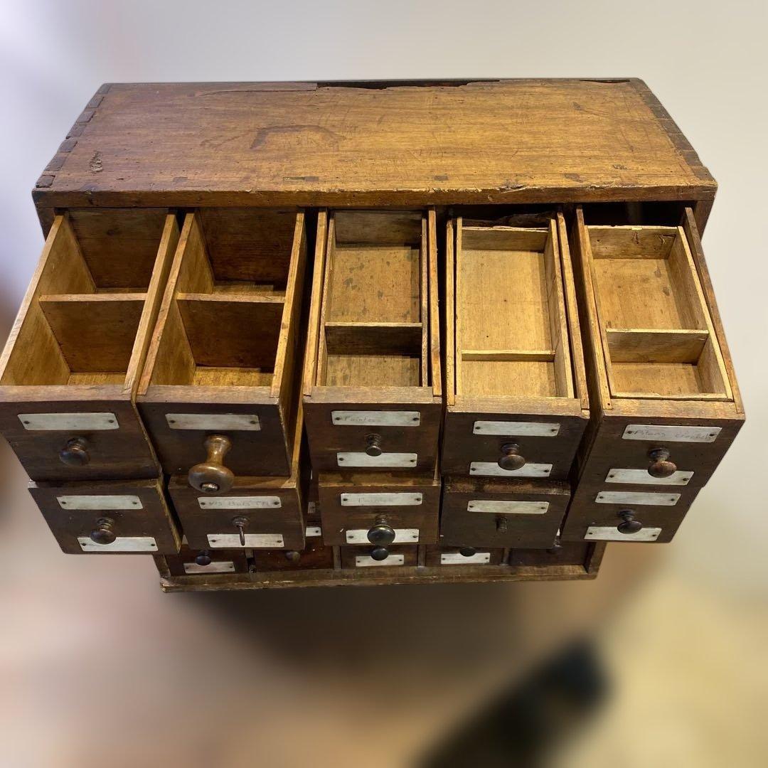 25杯引き出し 靴職人アトリエ アンティーク