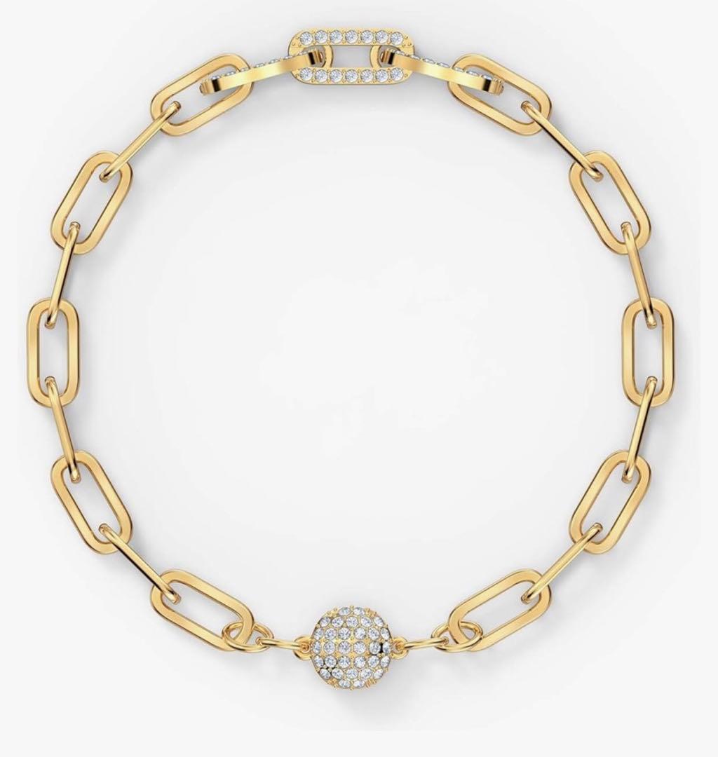 リル　スワロフスキーSWAROVSKI　チェーン　ブレスレット　ゴールド系