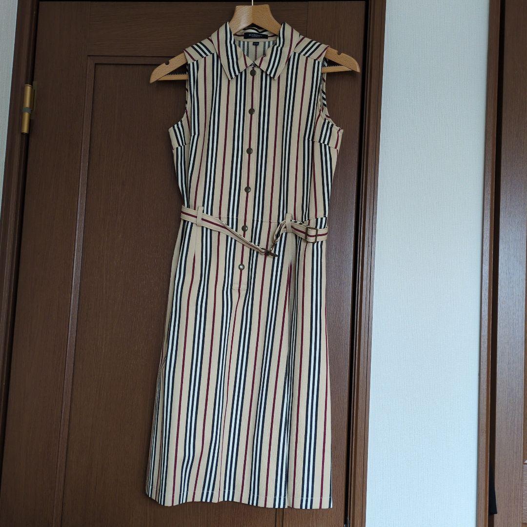 AmiBURBERRY ストライプ ノースリーブワンピース 160A