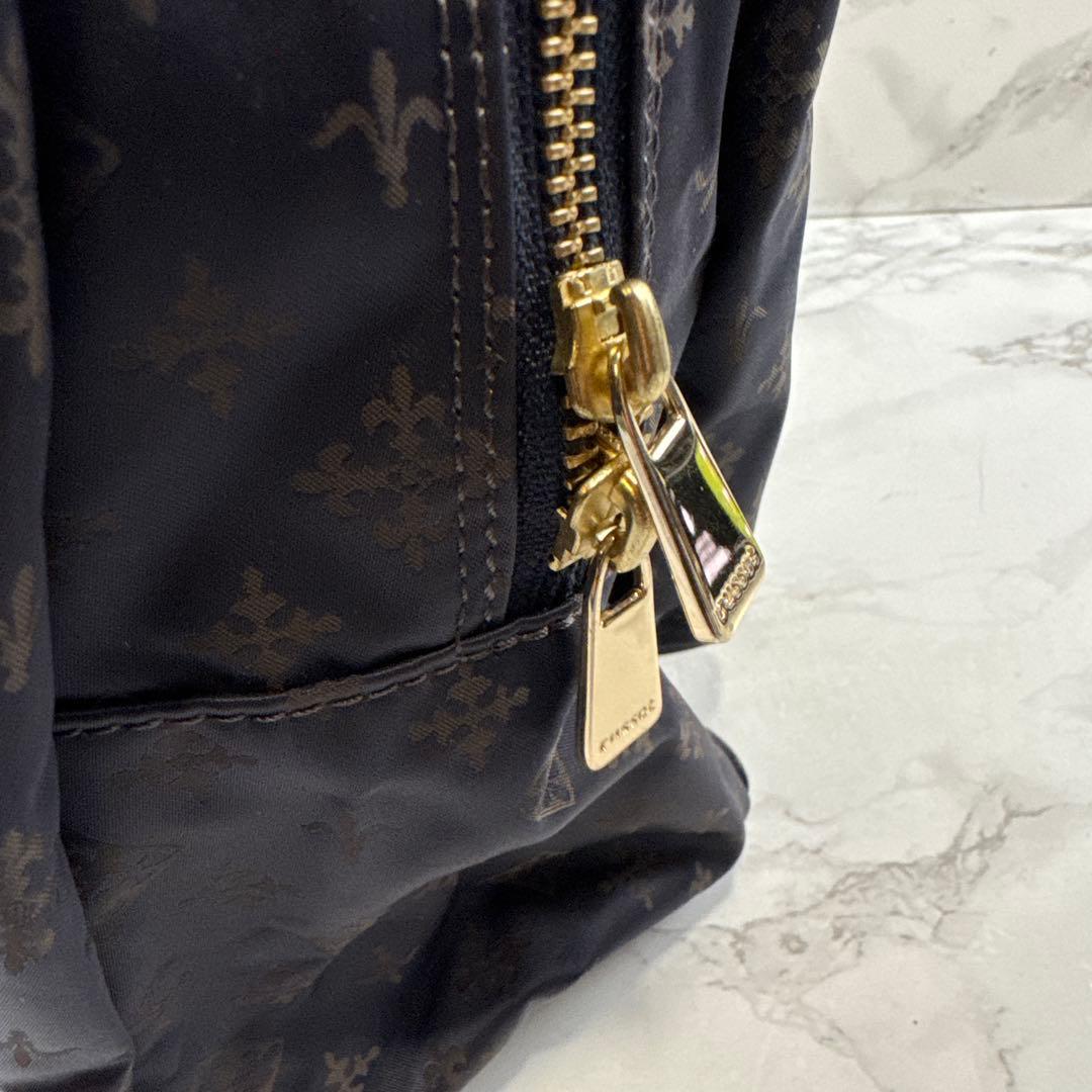 ほぼ未使用品russet ラシット ナイロン×本革 レザートートバッグ ネイビー