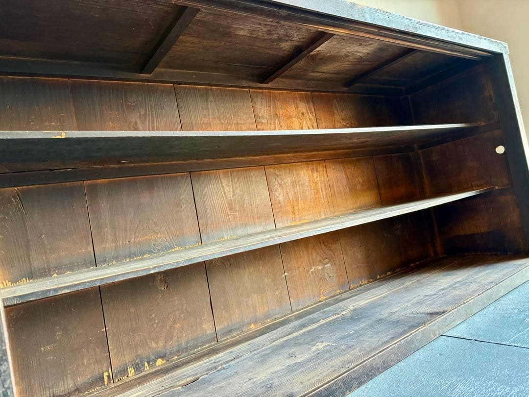 水屋箪笥 古民家 古家具 飾り棚 本棚 食器棚 カウンター キャビネット