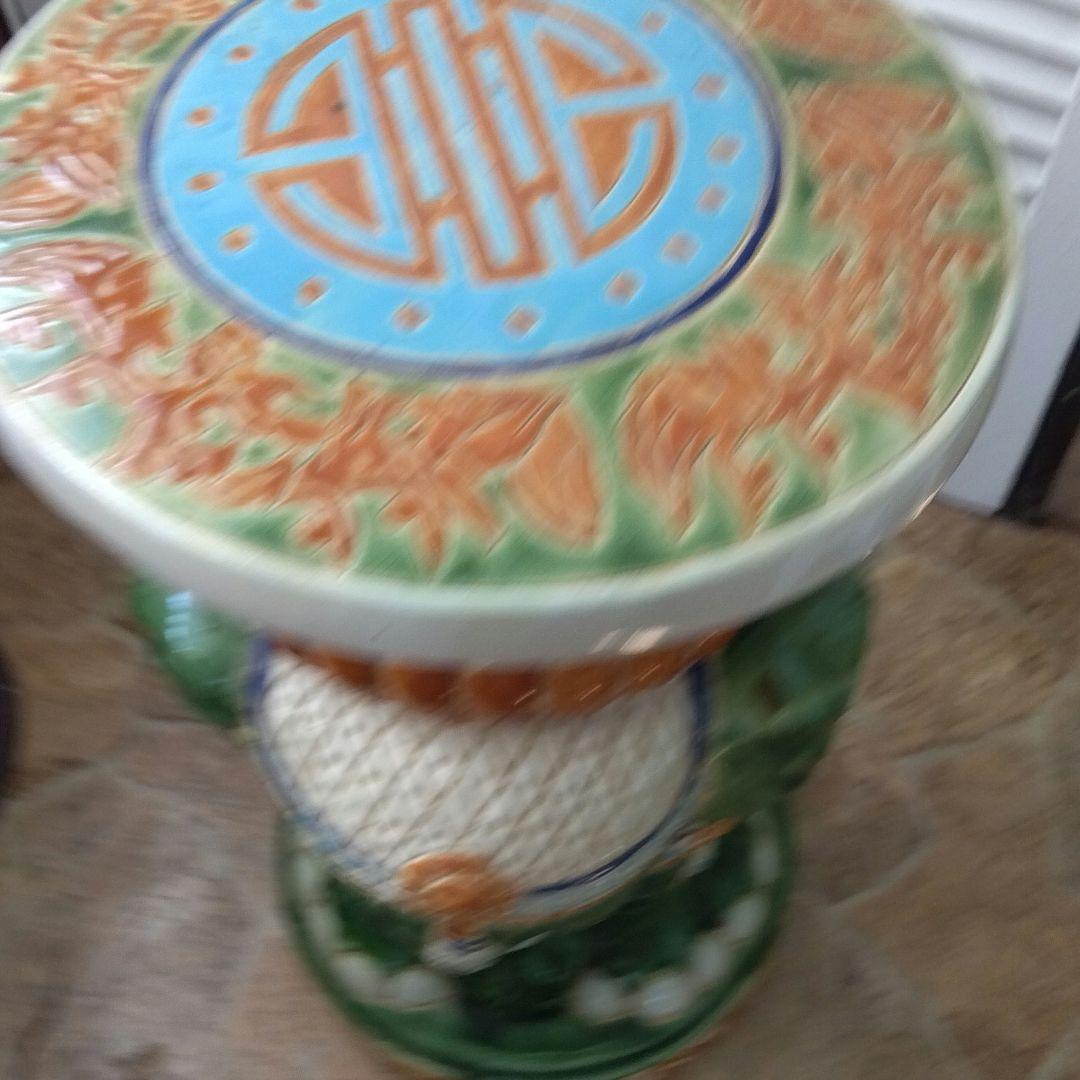 象陶器置き物　花台　フラワースタンド　鉢置き