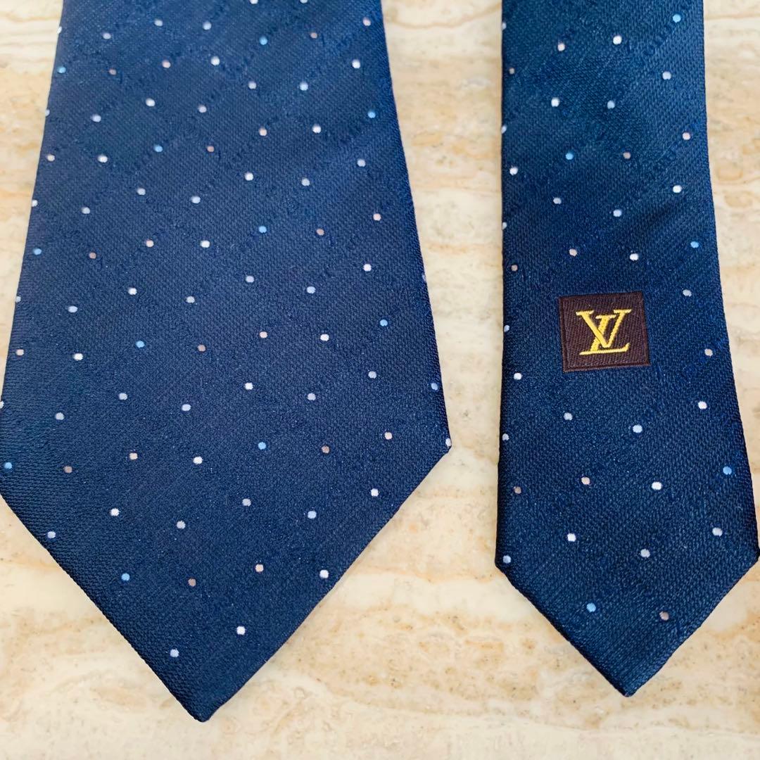 N307 新品未使用 ルイヴィトン ロゴ総柄 ドット柄 ネクタイ メンズ