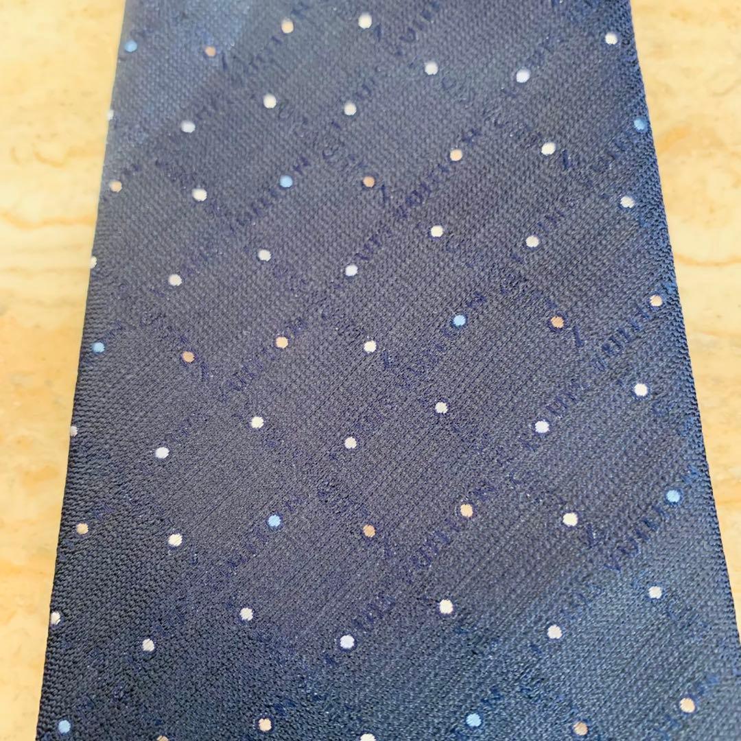 N307 新品未使用 ルイヴィトン ロゴ総柄 ドット柄 ネクタイ メンズ