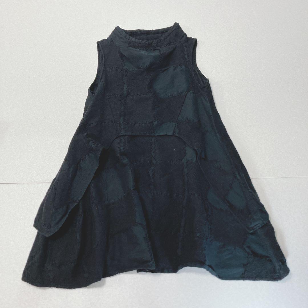 ジウ 慈雨 センソユニコ ウール ワンピース チュニック ブラック　変形