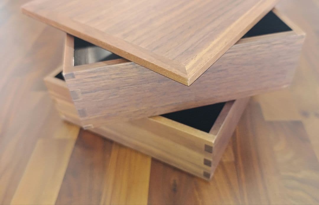 松屋漆器店 重箱 ウォールナット 6寸2段 仕切付き