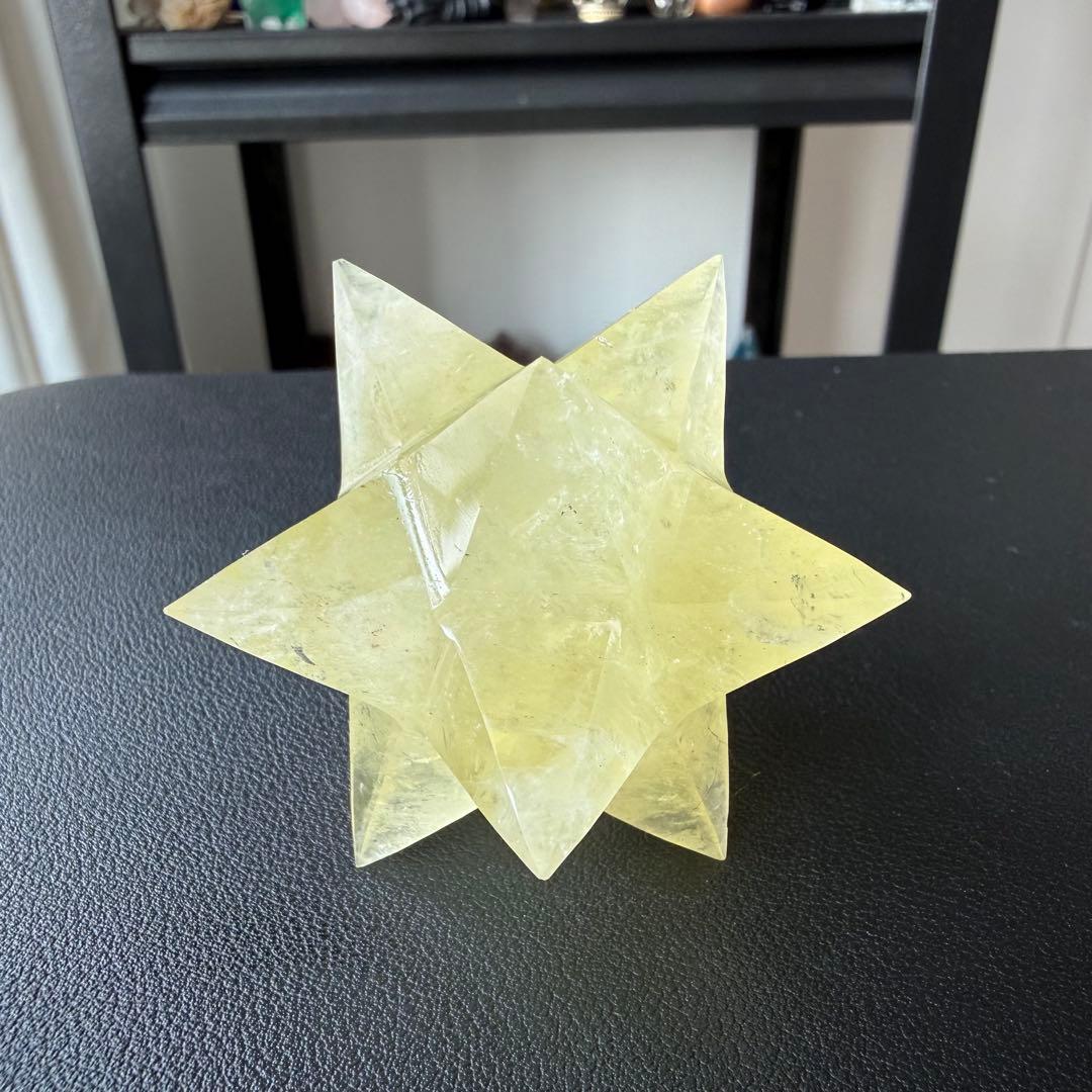 天然石シトリンのマカバスター　アスデロイド　置物　彫物NO.020714