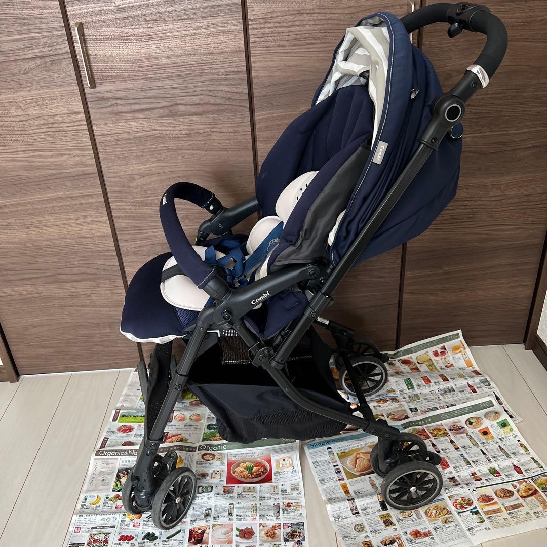 Combi ネイビー ベビーカー 折りたたみ式