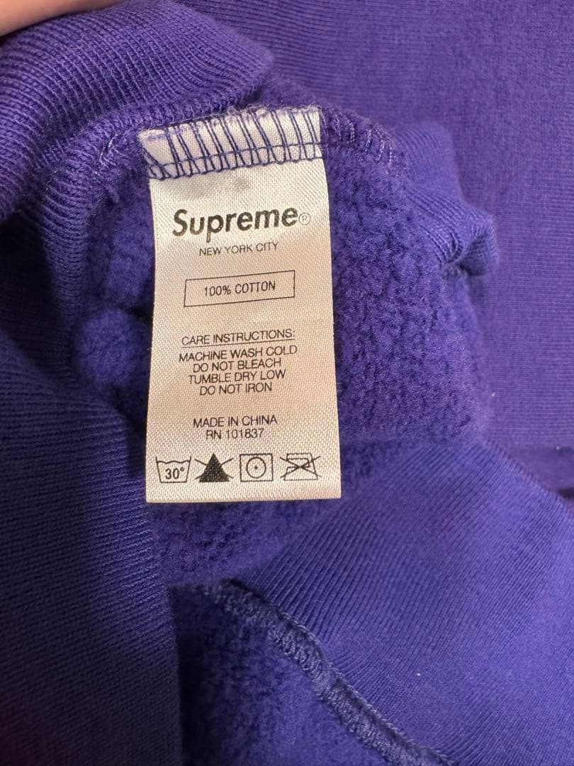 SUPREME パープル フード付きパーカー