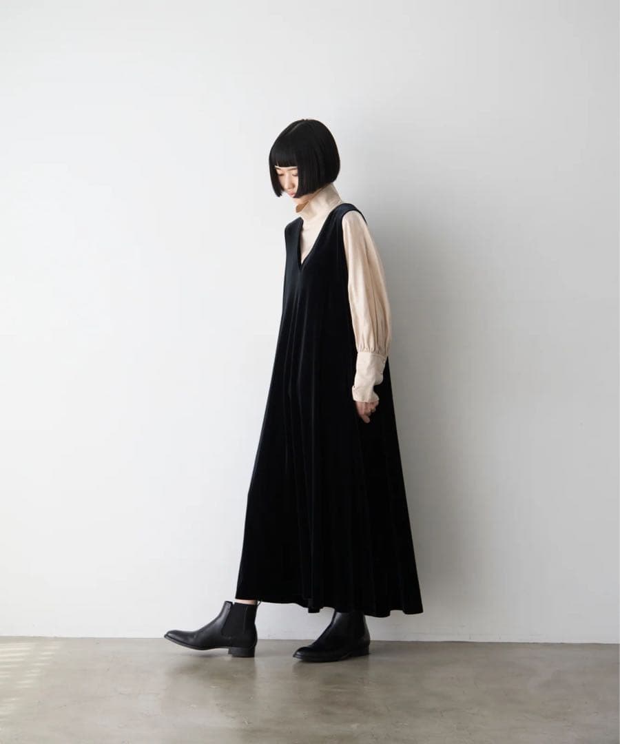 foufou THE DRESS #16 サイズ1 ノースリーブベロアワンピース