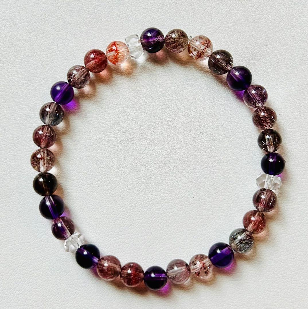 【美品】【高品質】特別価格！パワーストーン スーパーセブン 約6mm 新品未使用