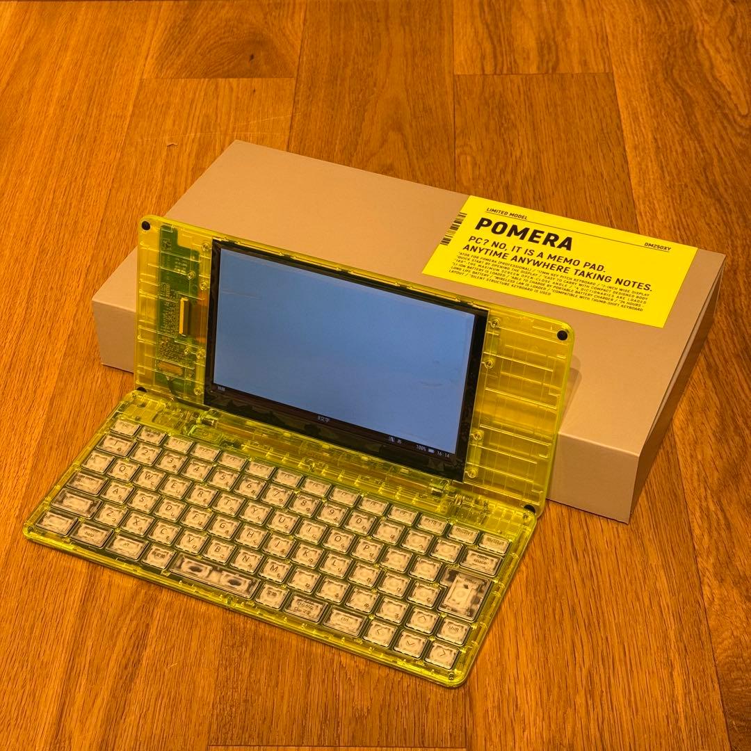 美品 キングジム ポメラ DM250XY Crystal Neon Yellow