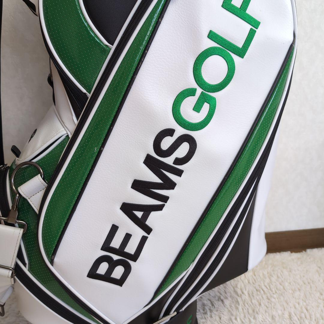 BEAMS GOLF キャディバッグ ホワイト/グリーン
