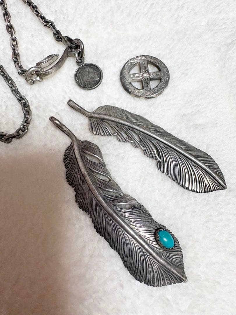 ウイングハンズ シルバーネックレス フェザー パーツ まとめ売り