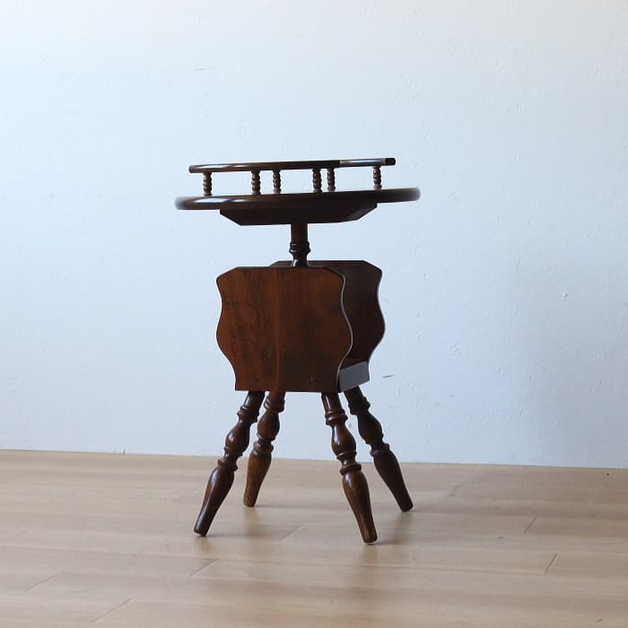 アンティーク カフェテーブル 丸 レトロ 古家具 飛騨産業 キツツキ