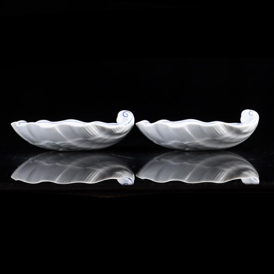 Y3309-5 マイセン ブルーオニオン シェル型ディッシュ 2枚セット　 CC