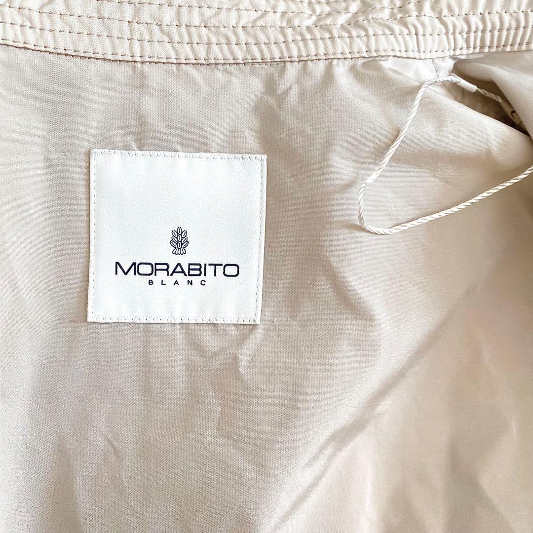 美品 モラビト 上質スプリングコート ロゴワッペン付き 淡ベージュ 38