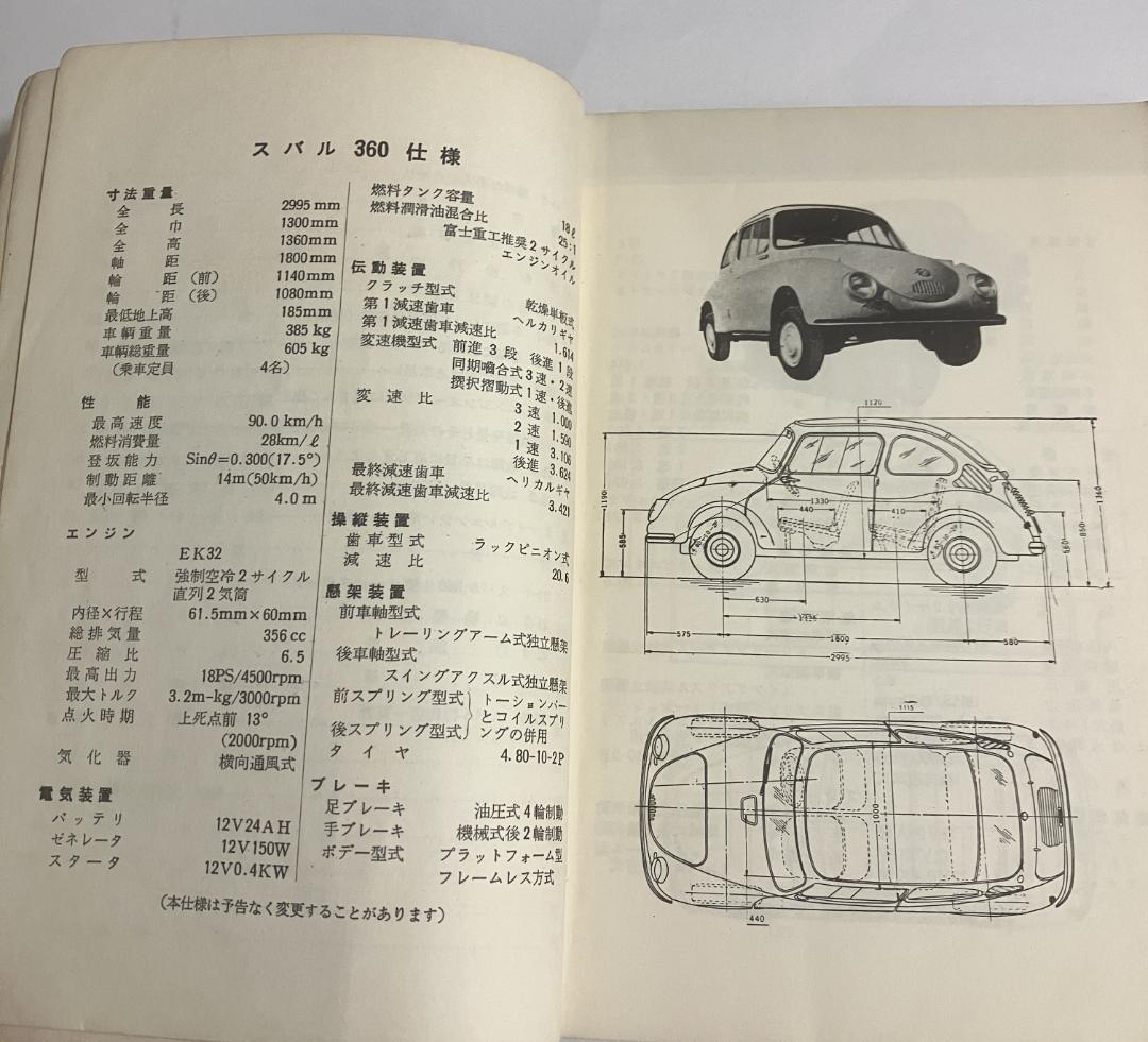 スバル360 スタンダード D's HandBook 昭和37年