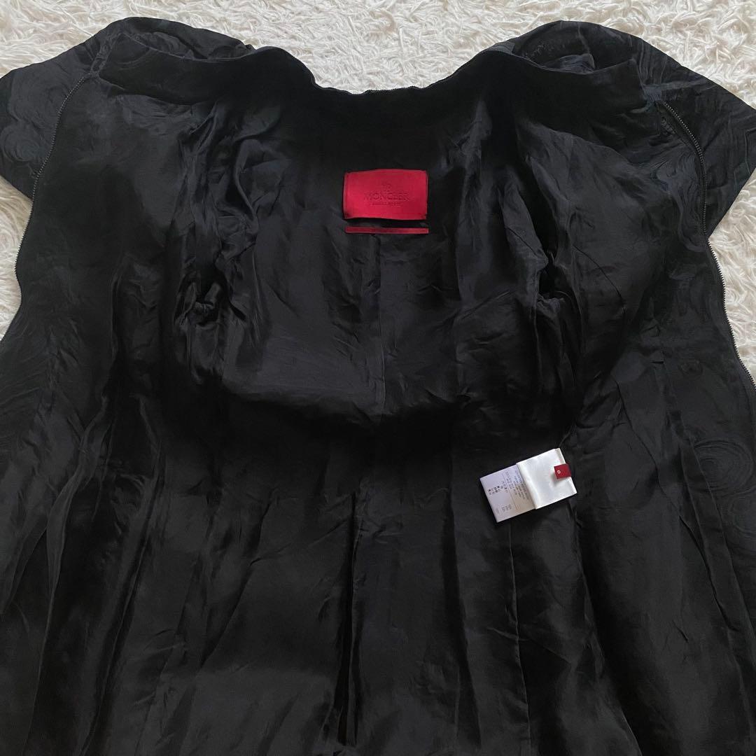 極美品■モンクレール ガムルージュ　ジャガード　ジップアップワンピース　黒　0