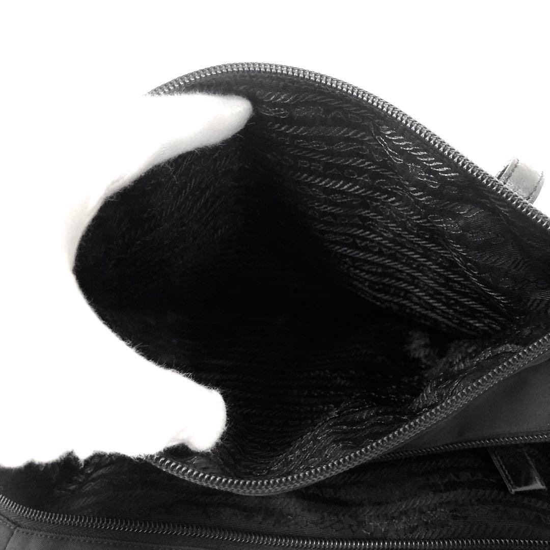 良品　PRADA プラダ　トートバッグ　ナイロン　レザー　ショルダーバッグ　黒