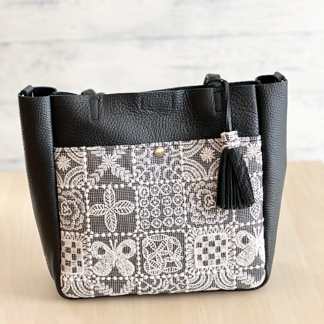 ⭐︎ミナペルホネンポケット＆本革トートバッグ　TB602-233