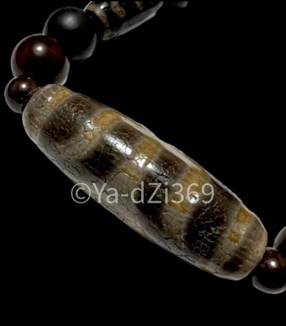 【一点限り】Dzi ジービーズ 上肯藏伝龍紋火供養大人天珠のブレス