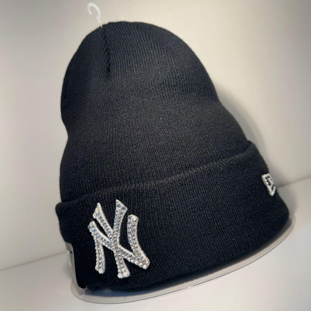 NEW ERA ニット帽　スワロフスキー　デコキャップ　 NY デコビーニー