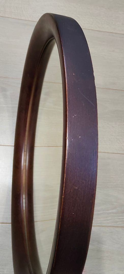 木製 曲木鏡 レトロ 円形 ウォールミラー 壁掛け鏡 秋田木工風 訳あり