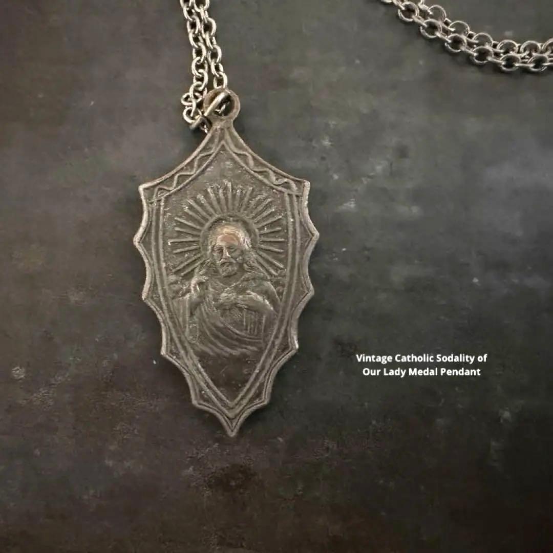 希少　ヴィンテージ　ネックレス　アンティーク　アメリカ　メダイ　ロザリオ