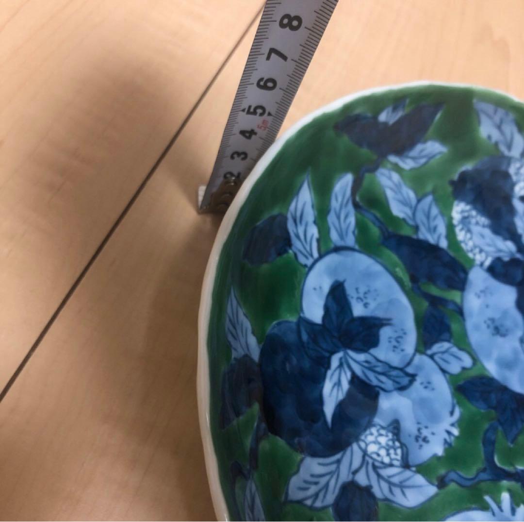 有田焼　陶祥窯　大皿　盛り皿　飾り皿　オーバル　おもてなし　パーティ　緑　柘榴