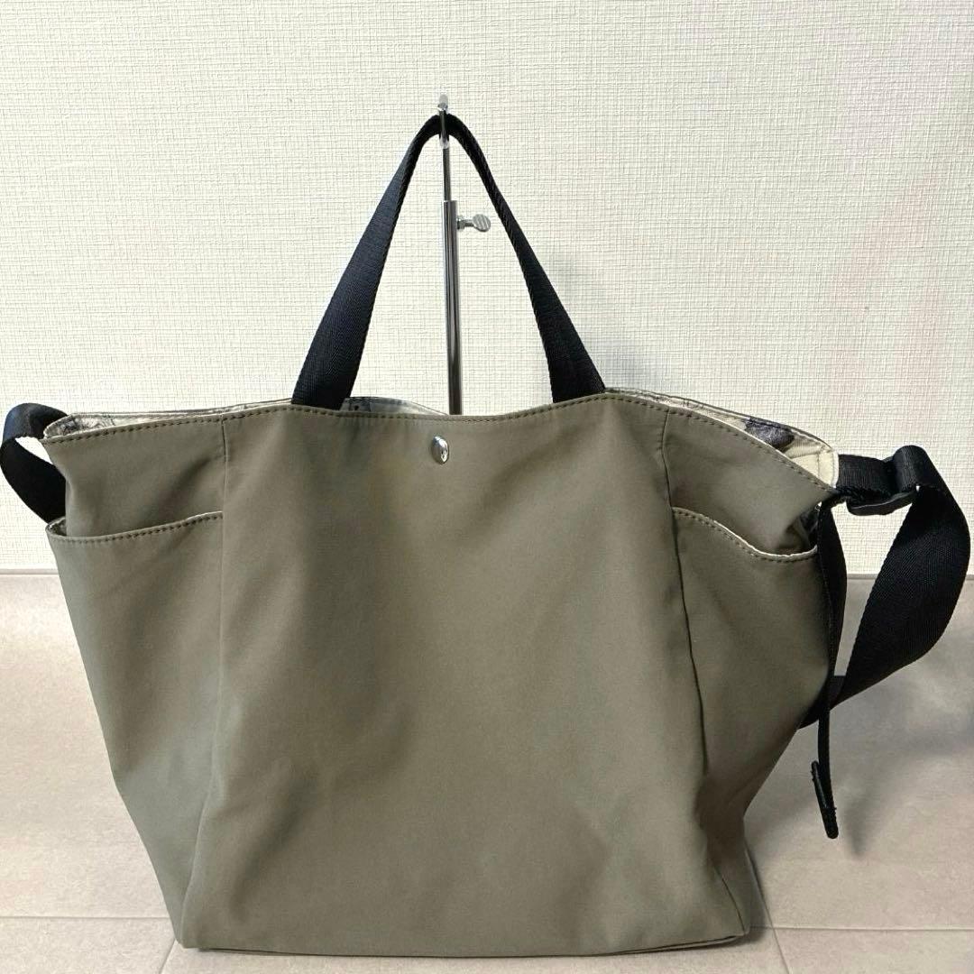 ほぼ新品 BEARDSLEY×sampo♡DogプリントBAG カーキ 2way