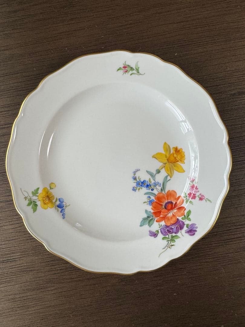 【最高峰・1級品】マイセン ベーシックフラワー 五つ花 プレート 18cm 金彩